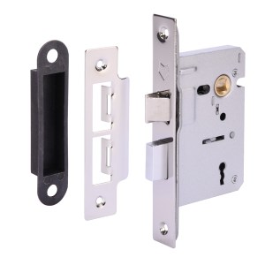 HUNTAĀ® Nickel plated 63mm 3 Lever Sashlock - Bolt through - Contract