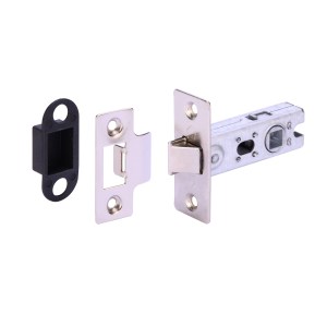 HUNTAĀ® Nickel plated 76mm Tubular Latch - Bolt through c/w box keep - Contract