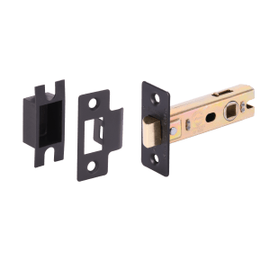 HUNTAĀ® Matt Black 76mm UKCA/CE Tubular Latch cw box keep - Bolt Through