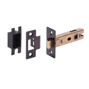 HUNTAĀ® Black Nickel 76mm UKCA/CE Tubular Latch cw box keep - Bolt Through