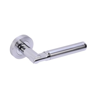 HUNTAĀ® Lacerta Lever on rose - Polished Chrome plated-Satin Chrome plated