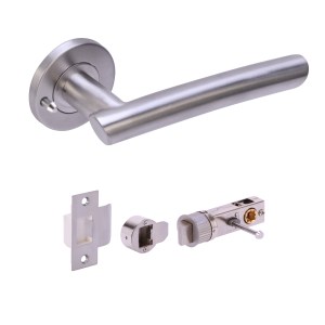 HUNTAĀ® Magna Lever on Rose - Privacy - c/w bullet latch (19mm pin centres) Satin Stainless Steel