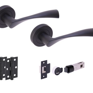 HUNTAĀ® ZENA Matt Black Passage Doorpack (x2 hinges) BULLET Latch