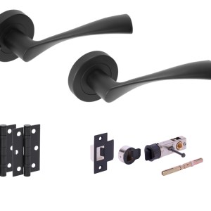 HUNTAĀ® ZENA Matt Black Privacy Doorpack (x2 hinges) BULLET Latch