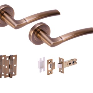 HUNTAĀ® NEMO Antique Bronze Passage Doorpack (x2 hinges) PREM Latch