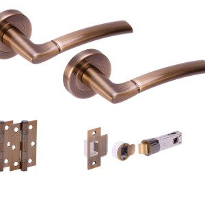 HUNTAĀ® NEMO Antique Bronze Passage Doorpack (x2 hinges) BULLET Latch