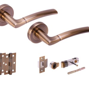 HUNTAĀ® NEMO Antique Bronze Privacy Doorpack (x2 hinges) BULLET Latch