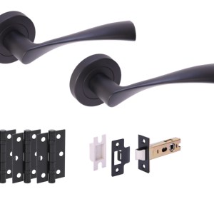 HUNTAĀ® ZENA Matt Black Passage Doorpack (x3 hinges) PREM Latch