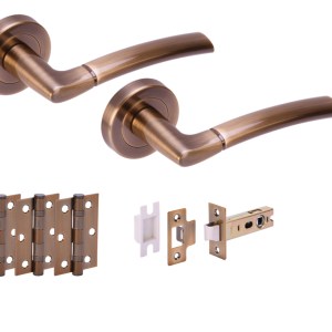 HUNTAĀ® NEMO Antique Bronze Passage Doorpack (x3 hinges) PREM Latch