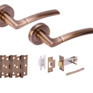 HUNTAĀ® NEMO Antique Bronze Privacy Doorpack (x3 hinges) PREM Latch