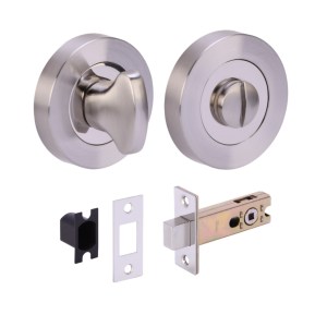 HUNTAĀ® Polished Nickel plated/Satin Nickel plated Bathroom Turn / Release Accessory Doorpack - STD Deadbolt (57mm Backset)