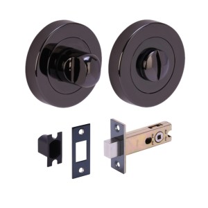 HUNTAĀ® Black Nickel Bathroom Turn / Release Accessory Doorpack - STD Deadbolt (57mm Backset)