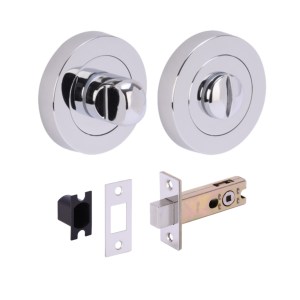 HUNTAĀ® Polished Chrome plated Bathroom Turn / Release Accessory Doorpack - STD Deadbolt (57mm Backset)