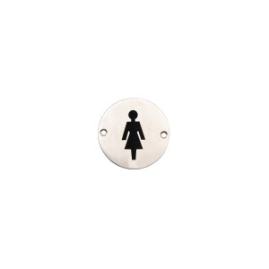 HUNTA® Satin Stainless Steel Female Pictogram disc