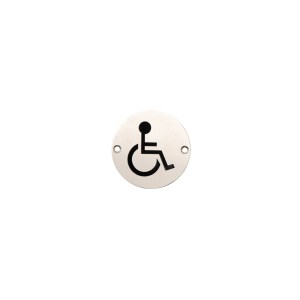 HUNTAĀ® Satin Stainless Steel Disabled Pictogram disc