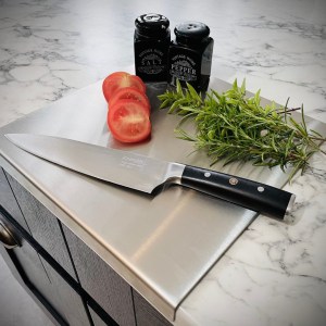 CORE-BULK Satin Stainless Steel Chopping Board / Worktop Protector 150mm Wide x 400mm Deep