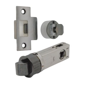 ONYX Quick Latch - Round Passage Latch 71mm (57mm Backset) Black Nickel