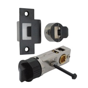 ONYX Quick Latch - Round Push Button Privacy Latch 71mm (57mm Backset) Matt black