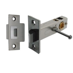 ONYX Premium Rectangular Push Button Privacy Tubular Latch 71mm (57mm Backset) Black Nickel