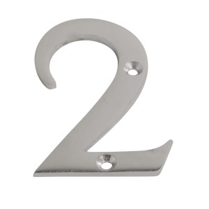 CORE-BULK Numeral Figure 2 Satin Chrome 75mm