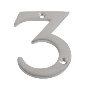 CORE-BULK Numeral Figure 3 Satin Chrome 75mm