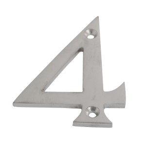 CORE-BULK Numeral Figure 4 Satin Chrome 75mm