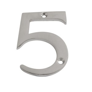 CORE-BULK Numeral Figure 5 Satin Chrome 75mm