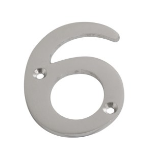CORE-BULK Numeral Figure 6 Satin Chrome 75mm