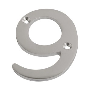 CORE-BULK Numeral Figure 9 Satin Chrome 75mm