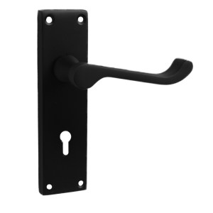 ONYX Victorian Scroll Lever Lock Matt Black