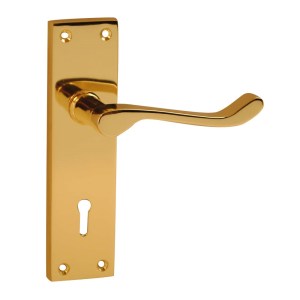 CORE-BULK Victorian Premium Scroll Lever Lock Brass 40mm x 150mm