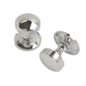 CORE-BULK Ribbed Mortice Knob Polished Chrome