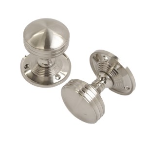 CORE-BULK Ribbed Mortice Knob Satin Nickel