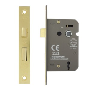i-CE Locking Systems 3 Lever Sashlock 63mm CE Rated Electro Brass