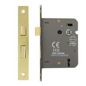 i-CE Locking Systems 3 Lever Sashlock 75mm CE Rated Electro Brass