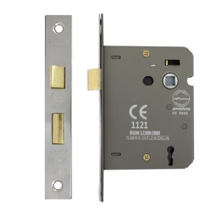 i-CE Locking Systems 3 Lever Sashlock 75mm CE Rated Nickel Plated