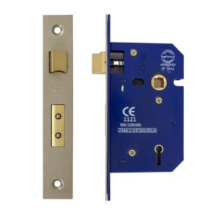 i-CE Locking Systems 5 Lever Sashlock 63mm CE Rated Satin Nickel Plated