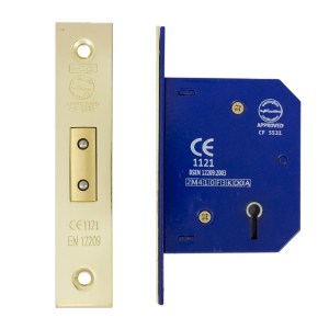 i-CE Locking Systems 5 Lever Deadlock 63mm CE Rated Electro Brass