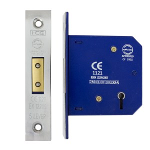i-CE Locking Systems 5 Lever Deadlock 75mm CE Rated Nickel Plated