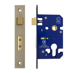 i-CE Locking Systems Euro Sash Lock Case 63mm CE Rated Satin Nickel Plated