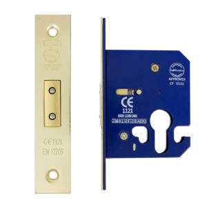 i-CE Locking Systems Euro Dead Lock Case 63mm CE Rated Electro Brass