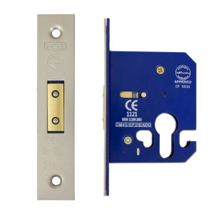 i-CE Locking Systems Euro Dead Lock Case 63mm CE Rated Satin Nickel Plated