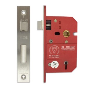 i-CE Locking Systems 5 Lever Sashlock 63mm British Standard BS3621 Satin Stainless Steel