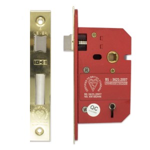 i-CE Locking Systems 5 Lever Sashlock 63mm British Standard BS3621 Electro Brass