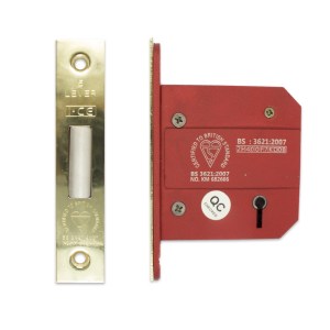i-CE Locking Systems 5 Lever Deadlock 63mm British Standard BS3621 Electro Brass Plated