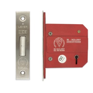 i-CE Locking Systems 5 Lever Deadlock 75mm British Standard BS3621 Satin Stainless Steel