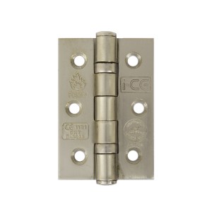 i-CE Locking Systems Mild Steel Ball Bearing Hinge 76mm CE7 Rated Satin Nickel Plated