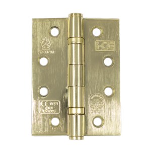 i-CE Locking Systems Mild Steel Ball Bearing Hinge 100mm CE7 Rated Electro Brass
