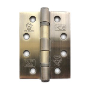 i-CE Locking Systems Mild Steel Ball Bearing Hinge 100mm CE7 Rated Antique Brass
