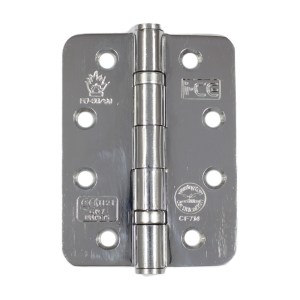 CORE-BULK Mild Steel Ball Bearing Radius Corner Hinge 100mm CE7 Rated Polished Chrome Plated